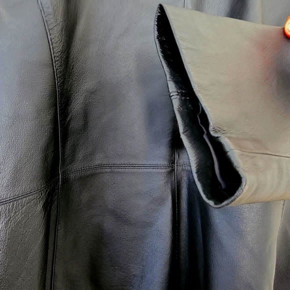 Black Worthington XL REAL leather coat - Picture 4 of 6